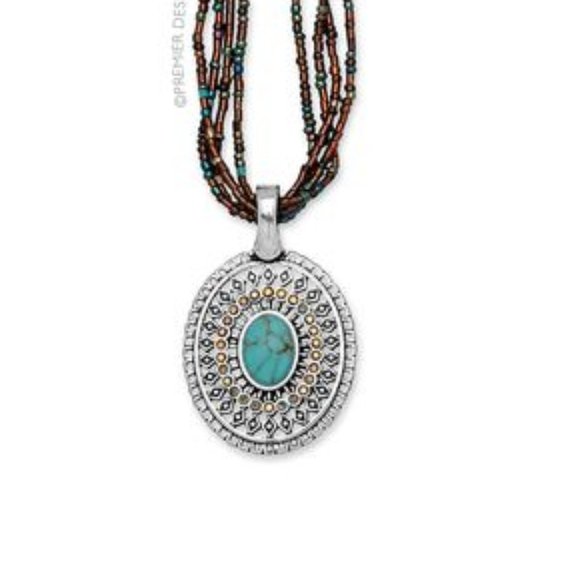 Premier Designs Autum Sun Set Necklace NWOT